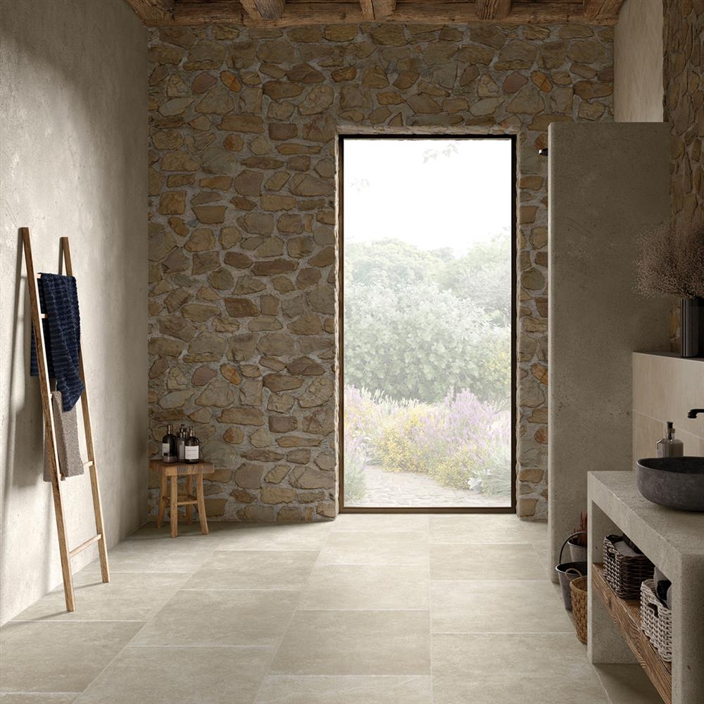 Montpellier stone white antique porcelain floor tiles